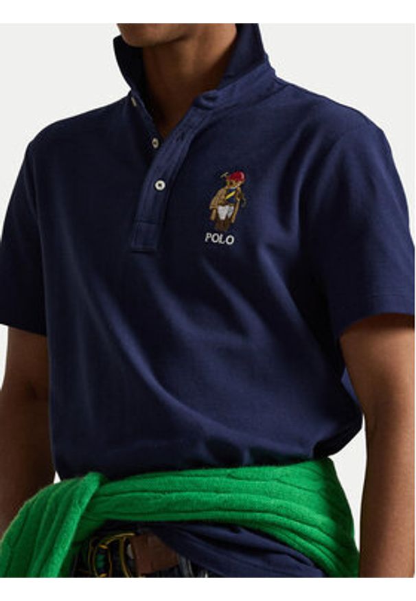 Polo Ralph Lauren Polo 710B16616001 Granatowy Regular Fit. Typ kołnierza: polo. Kolor: niebieski. Materiał: bawełna