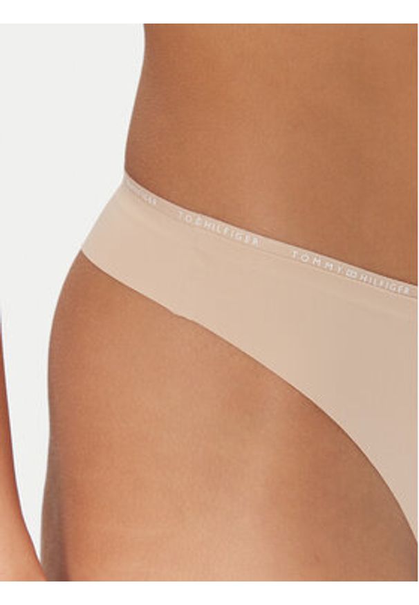 TOMMY HILFIGER - Tommy Hilfiger Stringi UW0UW05214 Beżowy. Kolor: beżowy. Materiał: syntetyk