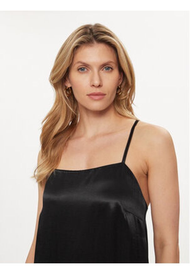 Fracomina Sukienka letnia FS24SD3006W45101 Czarny Loose Fit. Kolor: czarny. Materiał: wiskoza. Sezon: lato