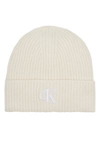 Calvin Klein Jeans Czapka Thick Embroidery Beanie K60K612321 Écru. Materiał: materiał