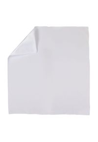 Modini - Biała gładka poszetka E20. Kolor: biały. Materiał: poliester. Wzór: gładki #1