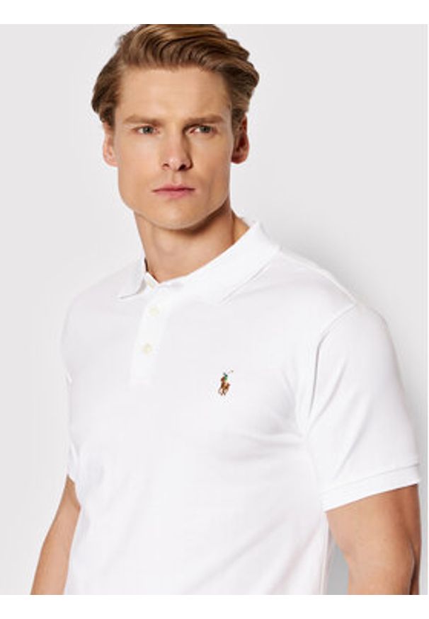 Polo Ralph Lauren Polo 710685514001 Biały Slim Fit. Typ kołnierza: polo. Kolor: biały. Materiał: bawełna
