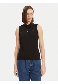Lacoste Polo PF5445 Czarny Slim Fit. Typ kołnierza: polo. Kolor: czarny. Materiał: bawełna