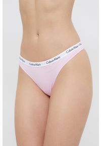 Calvin Klein Underwear Stringi kolor różowy. Kolor: różowy #1