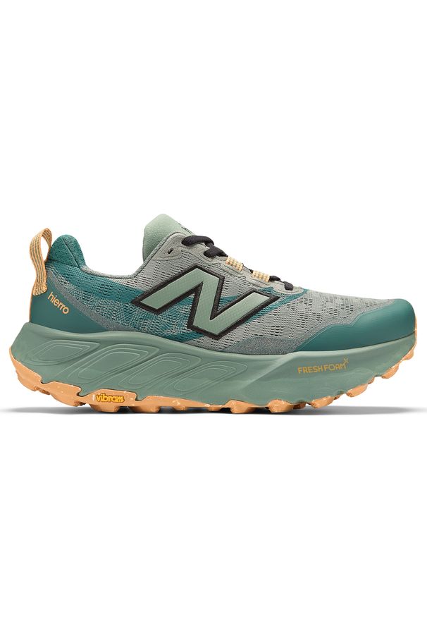 Buty męskie New Balance Fresh Foam X Hierro v9 MTHIERO9 – zielone. Kolor: zielony. Materiał: guma, syntetyk, materiał. Szerokość cholewki: normalna. Sezon: lato. Sport: outdoor, fitness, bieganie