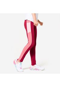 DOMYOS - Legginsy dziecięce Domyos S500. Stan: podwyższony. Kolor: wielokolorowy, różowy, fioletowy. Materiał: materiał, poliester, elastan