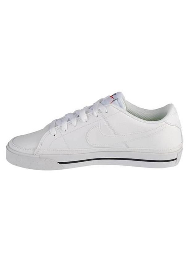 Buty do chodzenia damskie Nike Court Legacy Next Nature. Zapięcie: sznurówki. Kolor: biały. Materiał: tkanina, skóra, materiał, syntetyk. Szerokość cholewki: normalna. Model: Nike Court. Sport: turystyka piesza