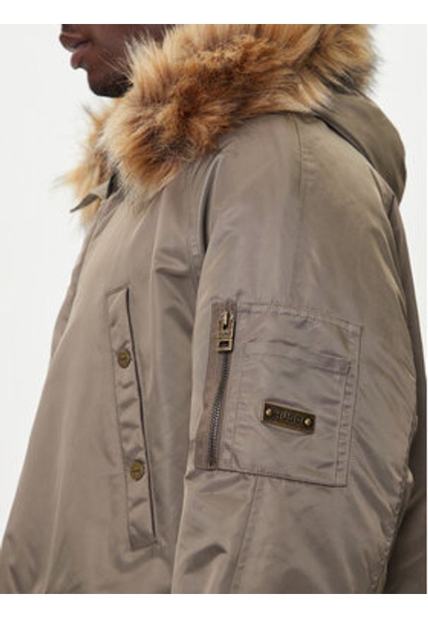 Hugo - HUGO Parka Makaro2541 50546236 Beżowy Regular Fit. Kolor: beżowy. Materiał: syntetyk