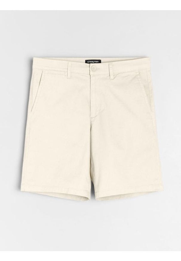 Sinsay - Szorty chino - kremowy. Kolor: kremowy