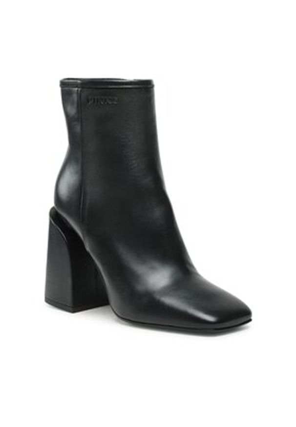 Pinko - PINKO Botki Tea Tronchetto PE 23 BLKS1 100664 A0N9 Czarny. Kolor: czarny. Materiał: skóra