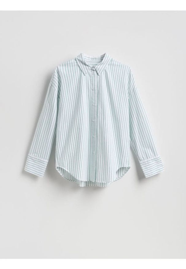 Reserved - Koszula z bawełny oxford - zielony. Kolor: zielony. Materiał: bawełna