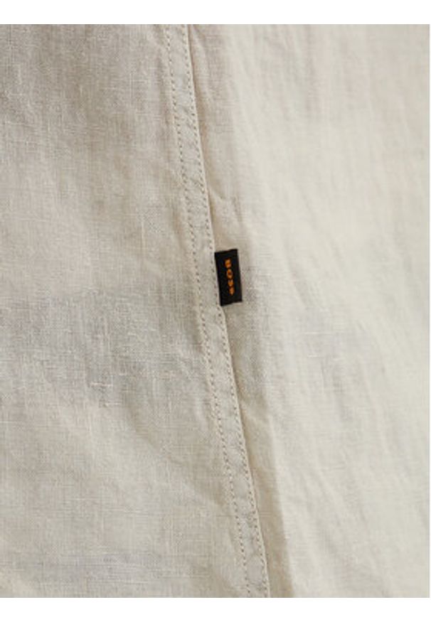 BOSS Koszula Relegant 50567579 Beżowy Regular Fit. Kolor: beżowy. Materiał: len