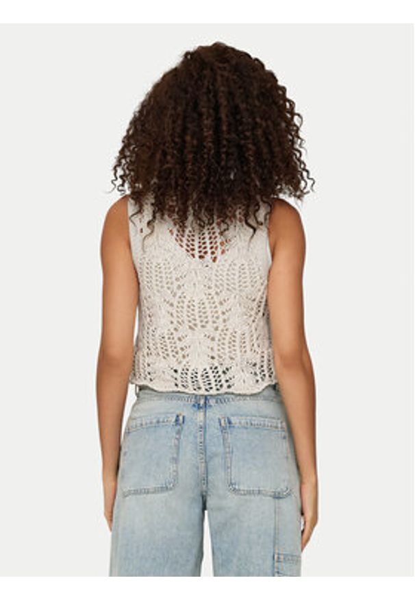 only - ONLY Top Lizzy 15343882 Beżowy Regular Fit. Kolor: beżowy. Materiał: syntetyk