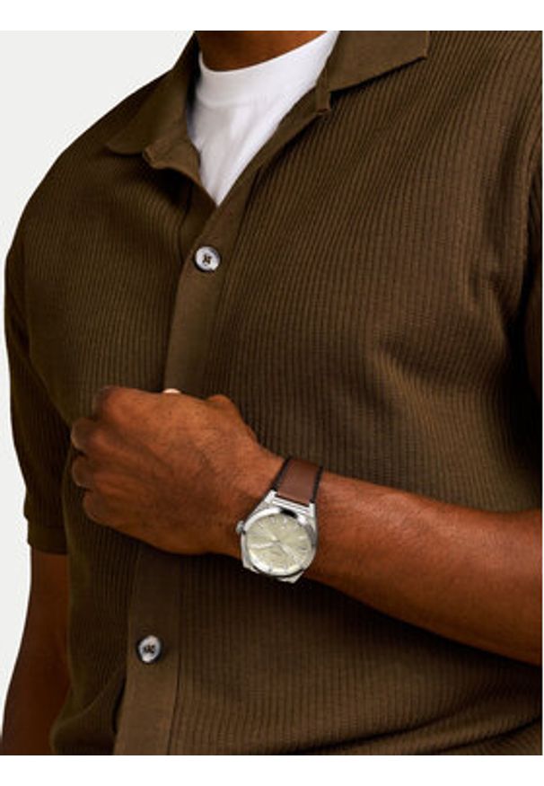 Fossil Zegarek Everett FS6071 Brązowy. Kolor: brązowy