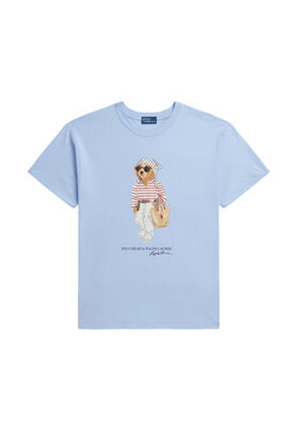 Polo Ralph Lauren T-Shirt 211A12734001 Niebieski jasny Relaxed Fit. Typ kołnierza: polo. Kolor: niebieski. Materiał: bawełna