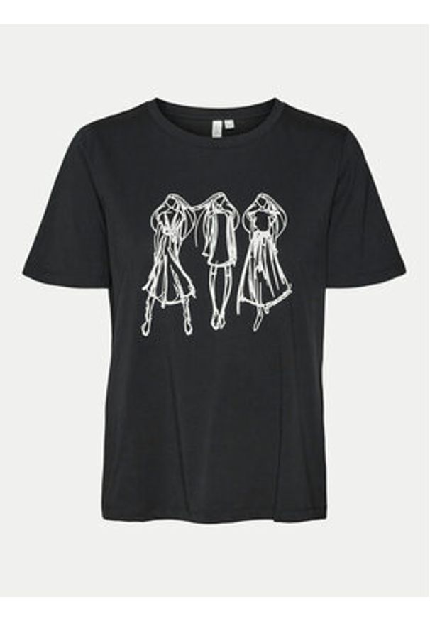 Vero Moda T-Shirt Romy 10320297 Czarny Regular Fit. Kolor: czarny. Materiał: bawełna