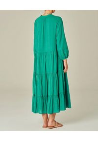 M.A.B.E - Zielona sukienka midi Freya. Kolor: zielony. Materiał: bawełna, koronka. Długość rękawa: długi rękaw. Wzór: aplikacja. Typ sukienki: rozkloszowane. Długość: midi #2