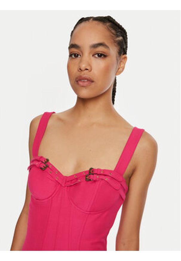 Versace Jeans Couture Sukienka koktajlowa 77HAO935 Różowy Slim Fit. Kolor: różowy. Materiał: wiskoza, syntetyk. Styl: wizytowy