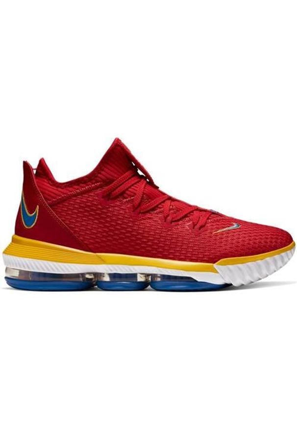 Buty koszykarskie męskie Nike Lebron 16 Low. Zapięcie: sznurówki. Kolor: żółty, biały, wielokolorowy. Materiał: materiał. Szerokość cholewki: normalna