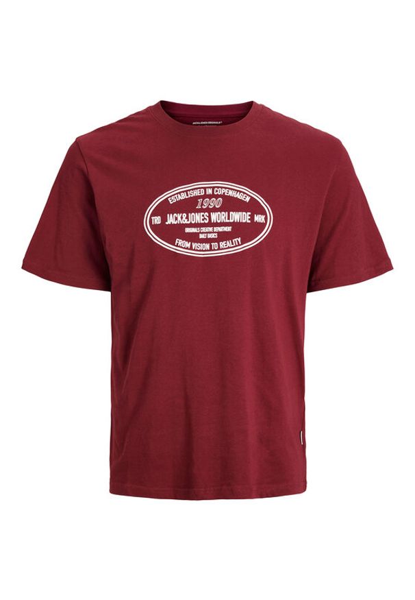 Jack & Jones - Jack&Jones T-Shirt York 12283800 Czerwony Relaxed Fit. Kolor: czerwony. Materiał: bawełna