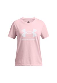 Koszulka dla dzieci Under Armour Big Logo. Kolor: biały, różowy, wielokolorowy. Sport: joga i pilates, fitness #1