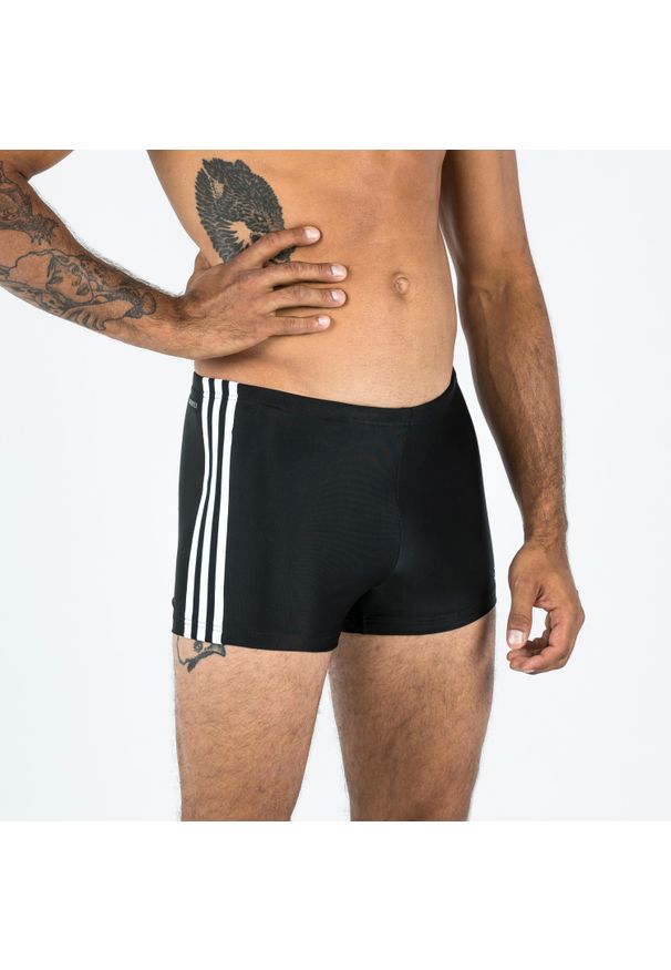 Adidas - Bokserki pływackie męskie ADIDAS 3S. Kolor: czarny. Materiał: materiał, elastan, poliamid