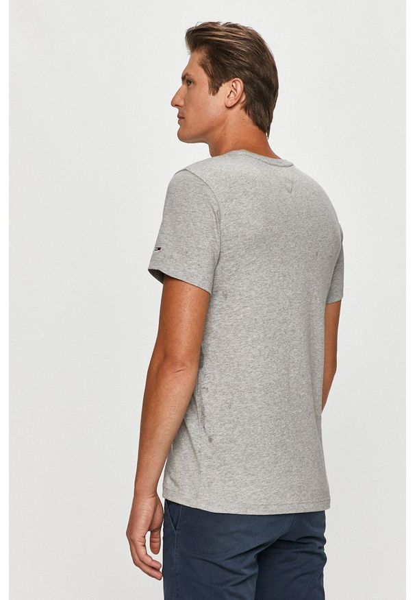 Tommy Jeans - T-shirt. Okazja: na co dzień. Kolor: szary. Materiał: dzianina. Styl: casual