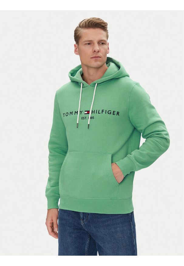 TOMMY HILFIGER - Tommy Hilfiger Bluza Logo MW0MW11599 Zielony Regular Fit. Kolor: zielony. Materiał: bawełna
