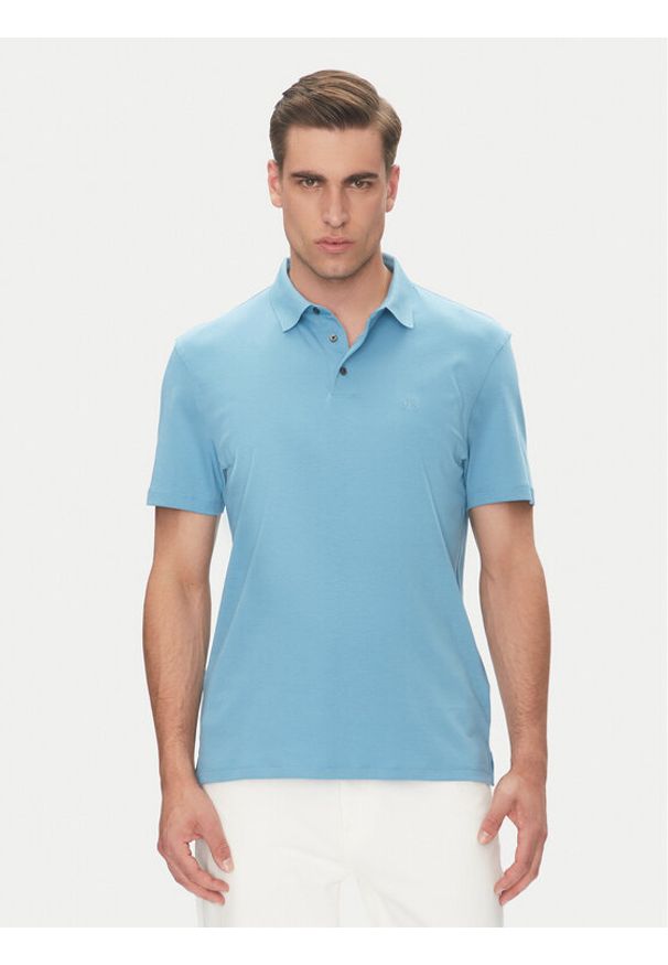 Calvin Klein Polo Supima LV04LB276G Niebieski Regular Fit. Typ kołnierza: polo. Kolor: niebieski. Materiał: bawełna