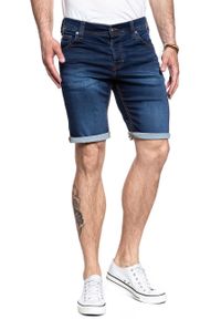 Mustang - SPODENKI MUSTANG Chicago Short DENIM BLUE 1008363 5000 982. Materiał: denim