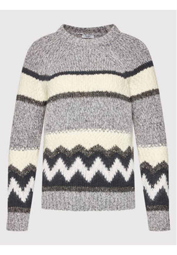 PESERICO - Peserico Sweter S99196F03 9018R Szary Regular Fit. Kolor: szary. Materiał: wełna