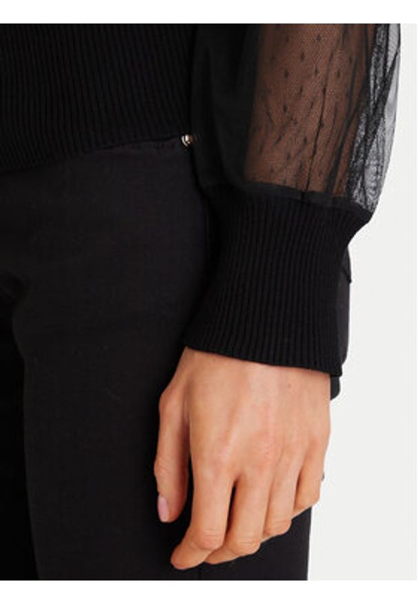 Morgan Bluzka 252-MALIA Czarny Regular Fit. Kolor: czarny. Materiał: wiskoza