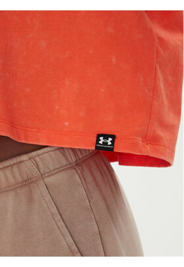 Under Armour T-Shirt Rival Wash 1389724 Pomarańczowy Loose Fit. Kolor: pomarańczowy. Materiał: bawełna