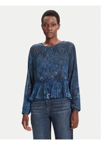 Desigual Bluzka Plise 25WWBW09 Granatowy Regular Fit. Kolor: niebieski. Materiał: syntetyk