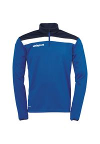 UHLSPORT - Bluza piłkarska dla dzieci Uhlsport Offense 23 1/4 zip. Kolor: biały, wielokolorowy, niebieski. Sport: piłka nożna