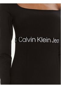 Calvin Klein Jeans Sukienka codzienna J20J221989 Czarny Slim Fit. Okazja: na co dzień. Kolor: czarny. Materiał: wiskoza, syntetyk. Typ sukienki: proste. Styl: casual #3