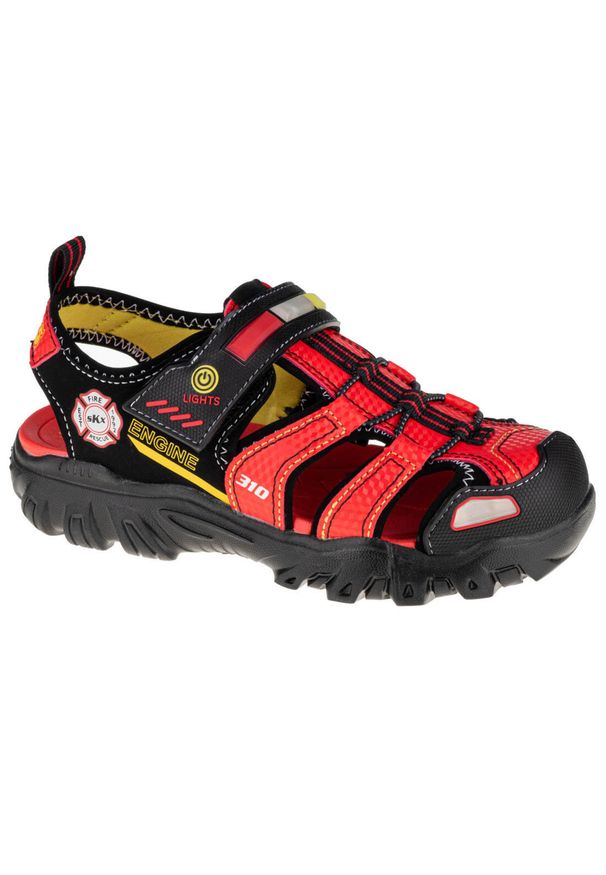 skechers - Skechers Damager III Sandal, dla chłopca, sandały, Czerwone. Kolor: czerwony. Materiał: syntetyk