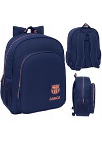 Safta - Plecak szkolny młodzieżowy granatowy dla chłopca sportowy FC Barcelona. Kolor: niebieski. Styl: młodzieżowy, sportowy #1
