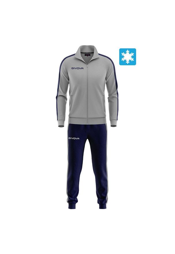 Givova Tuta Rivoluzione Felpa – dres dziecięcy 2XS. Okazja: na uczelnię. Kolor: szary, niebieski, wielokolorowy. Materiał: dresówka. Styl: sportowy