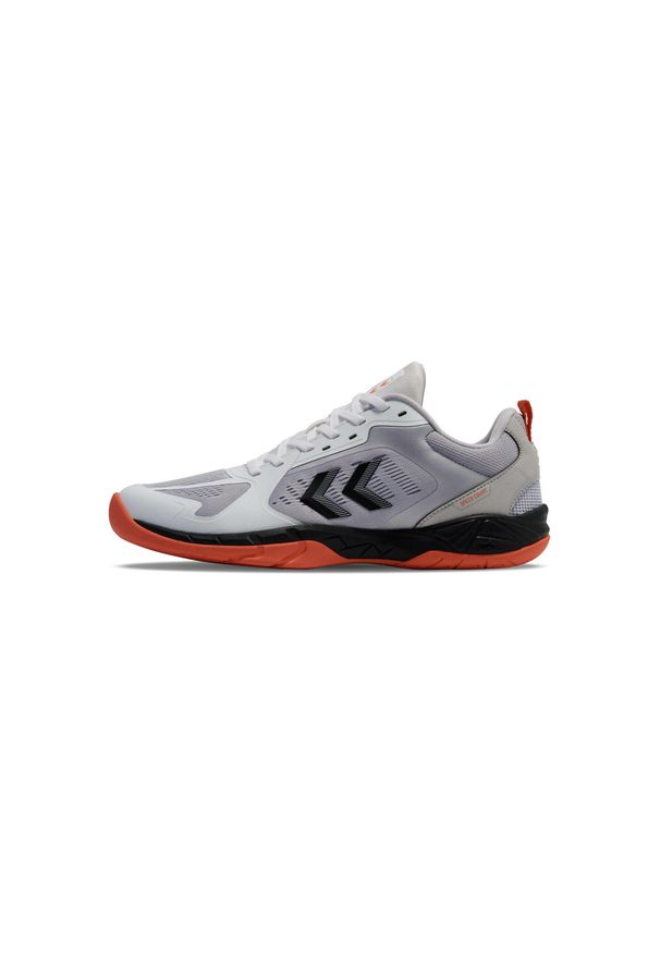 Buty halowe Hummel Speed Court. Zapięcie: sznurówki. Kolor: czerwony, czarny, biały, wielokolorowy. Materiał: syntetyk, tkanina, materiał. Szerokość cholewki: normalna. Sport: turystyka piesza, piłka ręczna