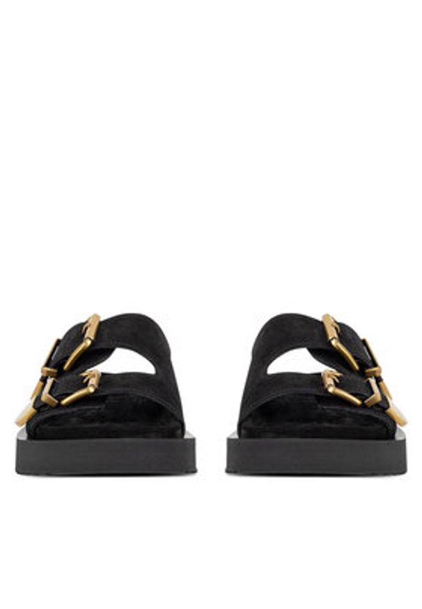 Badura Klapki CYCLAMEN-80033-25 Czarny. Kolor: czarny. Materiał: skóra, zamsz