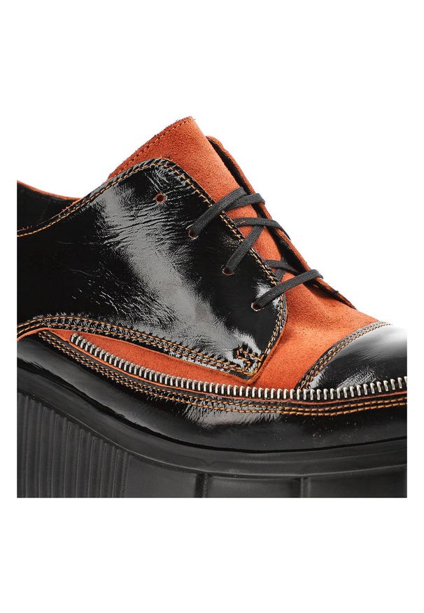 Czarne Półbuty Maciejka Wygodne Skórzane Buty Damskie. Kolor: czarny. Materiał: skóra. Szerokość cholewki: normalna. Sezon: jesień. Obcas: na obcasie. Wysokość obcasa: średni