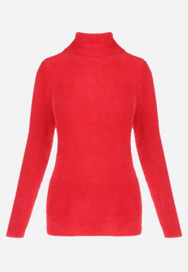 Born2be - Czerwony Wełniany Golf Mihn. Typ kołnierza: golf. Kolor: czerwony. Materiał: wełna. Długość rękawa: długi rękaw. Długość: długie. Sezon: zima, jesień