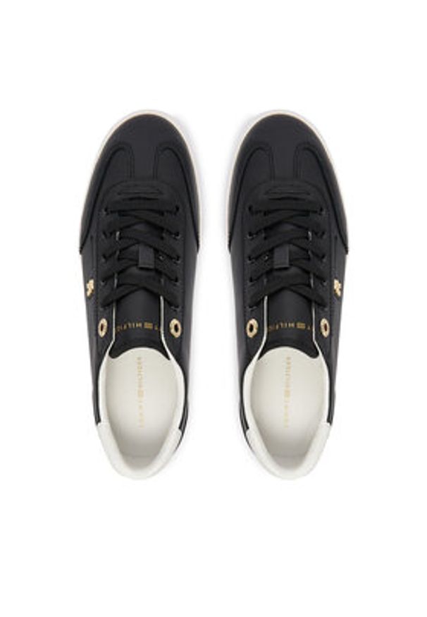 TOMMY HILFIGER - Tommy Hilfiger Sneakersy Th Chic Low Profile Vulc FW0FW09104 Czarny. Kolor: czarny. Materiał: skóra