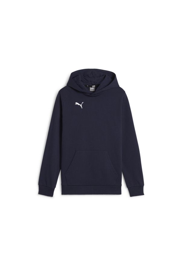 Bluza sportowa chłopięca Puma B23598. Typ kołnierza: kaptur. Kolor: niebieski. Sport: piłka nożna