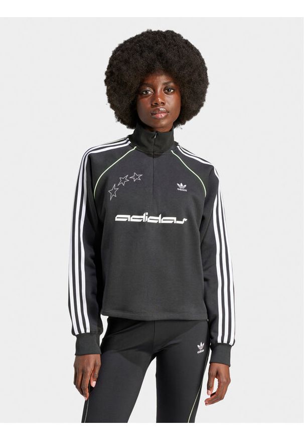 Adidas - adidas Bluza IT9703 Czarny Loose Fit. Kolor: czarny. Materiał: syntetyk, bawełna