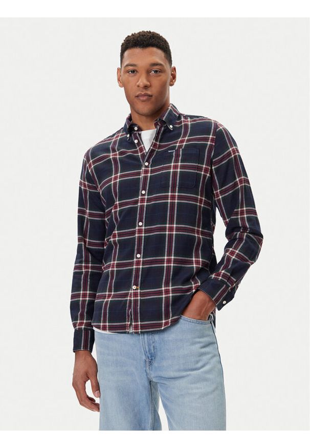 Barbour Koszula Crossfell MSH4995BL53 Granatowy Tailored Fit. Kolor: niebieski. Materiał: bawełna