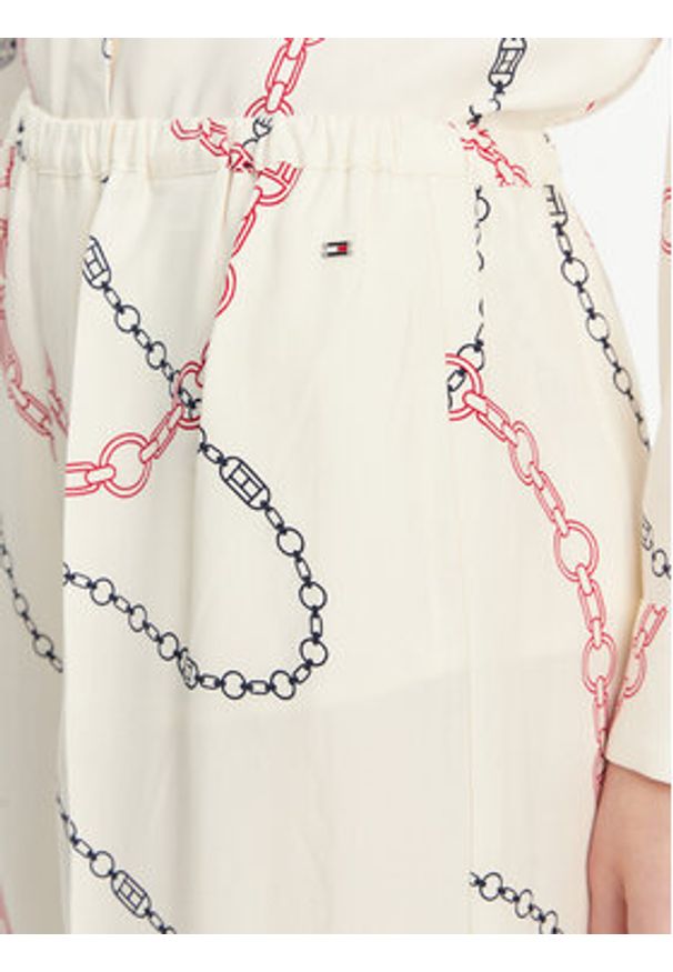 TOMMY HILFIGER - Tommy Hilfiger Spodnie materiałowe Soft Viscose Woven Pants WW0WW44542 Biały Relaxed Fit. Kolor: biały. Materiał: syntetyk