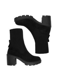 DeeZee Botki HX22060-52 Czarny. Kolor: czarny. Materiał: materiał