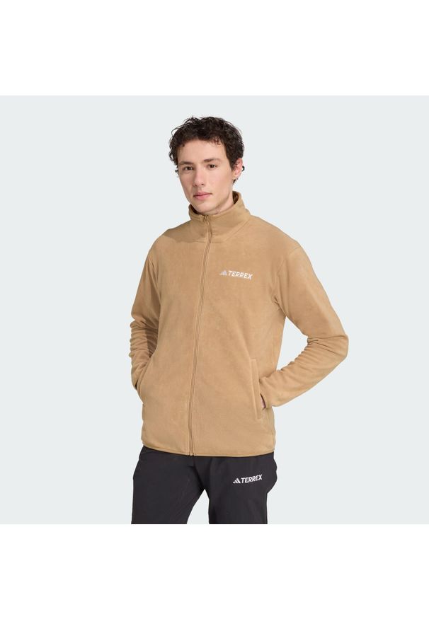 Adidas - Kurtka Multi Essentials Full-Zip Fleece. Kolor: brązowy. Materiał: polar, materiał